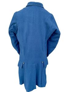 Blue Historical Style <b>Men's</b> <b>Coat</b> Button Front <b>Long</b> Sleeve Tailcoat Reenactment Reproduction Later 18th Century Wool <b>Coats</b> - Product Image 6