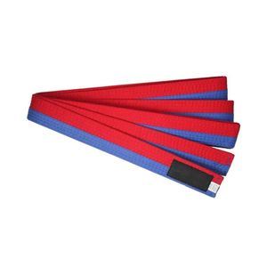 Cinturón de Artes Marciales Multicolor Rojo y Azul, Cinturón de Algodón para Karate, Taekwondo, Entrenamiento, Grado Profesional, BJJ - Product Image 1