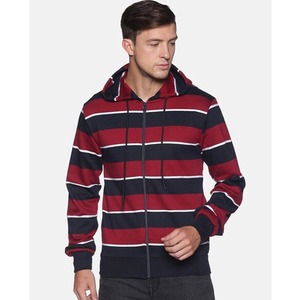 Sweat-shirt à capuche zippé pour homme, 100% coton, logo vintage sur le devant, coupe classique, tricoté, décontracté, pour l'hiver - Product Image 6