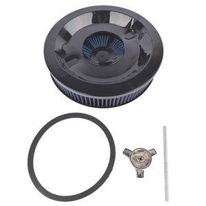14\" X 3\" Blue Super Flow Air Cleaner with Washable Element Recessed Base and Black Top for Chevy and for Ford Vehicles - Product Image 2