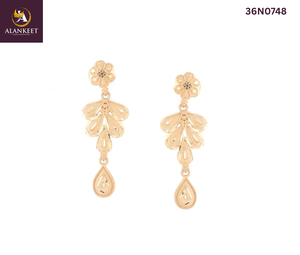 Ensemble de collier chaîne tendance avec pendentif fleur plaqué or 24 carats d'un gramme - Product Image 3