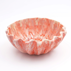 Tazón Decorativo Desechable de Resina Ecológica, Hecho a Mano, Personalizado OEM/ODM, con Diseño de Coral Marmoleado y Acanalado, para Servir, Vajilla de Cocina - Product Image 1