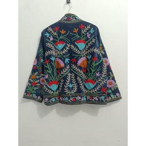 High Quality Indian Style Bohemian Quilted Velvet <b>Jacket</b> with Floral Embroidery Cotton Lining Gift for <b>Women</b> - Product Image 6