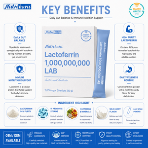 Lactoferrine 1 Milliard de Probiotiques en Poudre – Complément Naturel pour la Digestion et le Soutien Immunitaire Intestinal – 30 Sachets – Bénéfices Renforçants OEM - Product Image 5