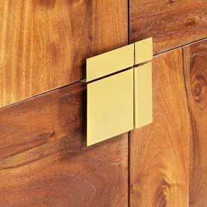 Buffet en bois d'acacia massif brun et doré 31,5 x 11,8 x 39,4 po - Product Image 5