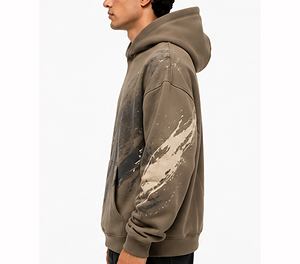 Sweat-shirt à capuche de luxe noir pour homme, coupe oversize, en coton épais, style streetwear hiver, chaud et tendance - Product Image 3
