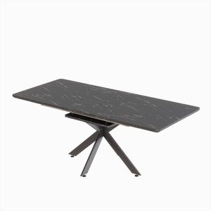 62.4 moderna molto grande \ "78.15 allungabile \" tavolo da pranzo nero a forma di X gambe in metallo nero per feste in sala da pranzo - Product Image 6