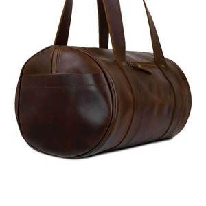 Sac de voyage en cuir de luxe pour homme, grand format, très résistant, style classique, pour le week-end, marron foncé, style sport, en tissu - Product Image 4