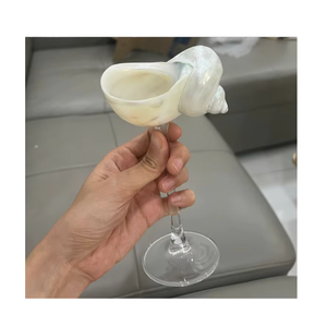 แก้วค็อกเทลแก้วทำมือพร้อมดีไซน์เปลือกหอยธรรมชาติสำหรับงานปาร์ตี้ - Product Image 4