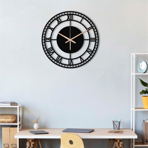 Modern Minimalist Metal Wall <b>Clock</b> <b>Silent</b> Quartz Movement Black Iron Art Hanging <b>Clock</b> For Luxury Living Room And Office Decor - Product Image 6