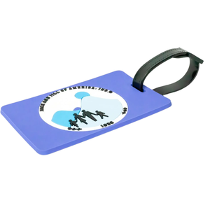 Étiquette de bagage de voyage bleue avec sangle sécurisée et porte-identité pour valises, sacs à dos, bagages à main, accessoires de voyage, durable - Product Image 1