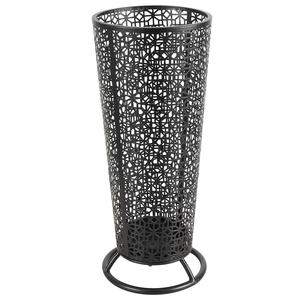 Porte-parapluies géométrique moderne en métal découpé, finition noire thermolaquée, organisateur d'entrée en fer pour commande en gros - Product Image 4