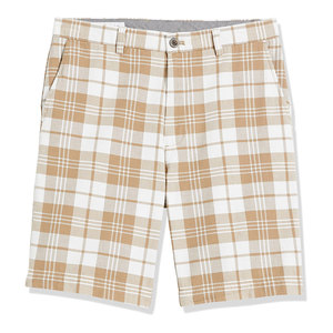 Men's Plaid Cotton Shorts Beige White <b>Checkered</b> Pattern Casual Summer Wear - Product Image 5