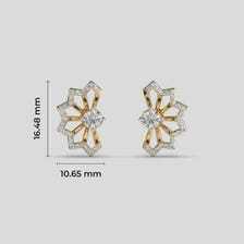 1.00CT Floral Diamond <b>Stud</b> Earrings, 14K Gold Flower Earrings, Round Center Stone Earrings, Elegant Wedding Jewelry, Gift for He - Product Image 2
