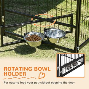 Recinto per cani 4.6FT X 4.6FT X 5FT, Box per cuccioli con tettoia, Recinto da giardino, Gabbia, Recinzione, Gabbia grande rotante per il gioco - Product Image 6