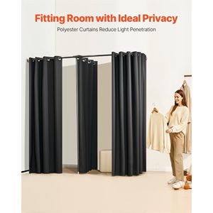 Cortinas portátiles de poliéster grueso para vestidores dobles, ideales para separar áreas en boutiques y probadores. - Product Image 2