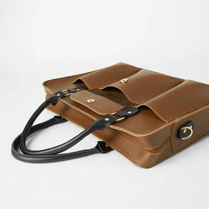 Bolso de Mano Transpirable para Portátil, Color Marrón, para Viajes de Negocios, Multibolsillos, Ligero, de Gran Capacidad, Tipo Mensajero - Product Image 6