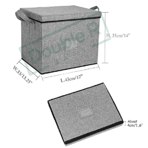 Storage <b>Bin</b> Box with Lid Handle and <b>Label</b> Card Slot Closet Organizer for Clothes Toys Books and Office - Product Image 6