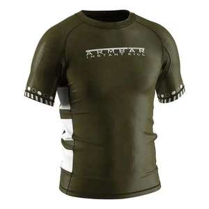 Professional Short Sleeve MMA Rashguard BJJ <b>Compression</b> <b>Shirt</b> <b>Men's</b> Grappling Training Top Sports Gym Fitness Wear - Product Image 3