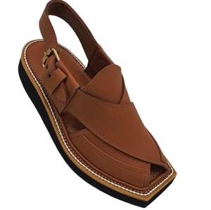 Sandales plates Kheri Peshawari en cuir respirantes, style Kaptaan Afghani, pour mariage en extérieur – Nouveauté très prisée - Product Image 2