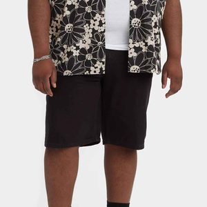 Shorts en jean bleu clair pour homme, coupe ample, jambe droite, taille mi-haute, fermeture éclair, style décontracté streetwear, en coton respirant – Nouvelle collection très prisée - Product Image 4