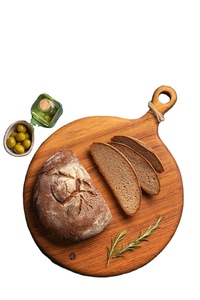 Plateau de service rond en bois avec bordure en fil métallique festonné noir – Plateau décoratif en bois et fil métallique pour table basse et cuisine - Product Image 2