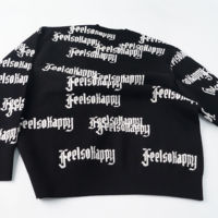 Herren 100% Baumwolle Jacquard-Strickpullover mit Eigenem Logo OEM Rundhals Streetwear Pullover
