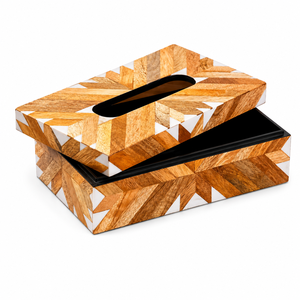Boîte à mouchoirs rectangulaire en résine bleue, faite à la main en MDF, pour décoration intérieure, rangement, table, voiture, Ramadan, Aïd, mariage, fête - Product Image 4
