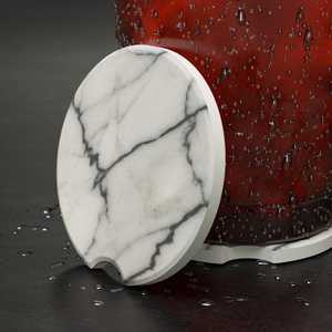 Sous-verre rond en marbre blanc pour voiture, accessoire de luxe pour véhicule - Product Image 4