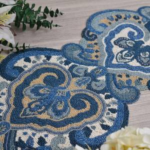 Handmade Embroidered Fabric <b>Table</b> <b>Runner</b> Rectangle <b>Green</b> Leaf Design Luxury Eco-Friendly Durable Decorative Mat - Product Image 1