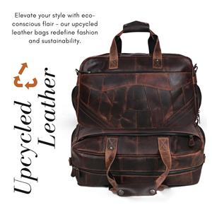 Bolsa de Viaje de Cuero Tipo Weekender con Cierre de Cremallera y Correa para el Hombro, Hecha de Cuero Original - Product Image 6