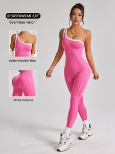 Combinaison de fitness une pièce pour femme |   Unitard d'entraînement élégant à une seule bretelle |   Tenue de sport légère et élastique - Product Image 6