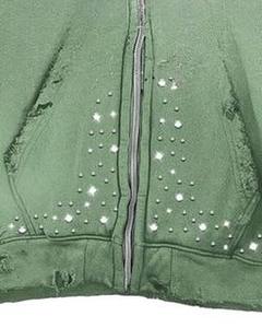 Sudadera con Capucha de Invierno para Hombre, Estilo Brillante con Pedrería, 100% Algodón, Venta al por Mayor, Color Personalizado, Cómoda, Transpirable, con Cierre, para Uso Urbano - Product Image 4