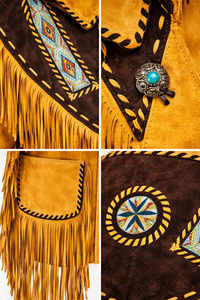 High Quality Handmade Men Yellow <b>Suede</b> Fringe <b>Jacket</b> with Tribal Embroidery Western Fashion Wholesale Manufacturer - Product Image 4