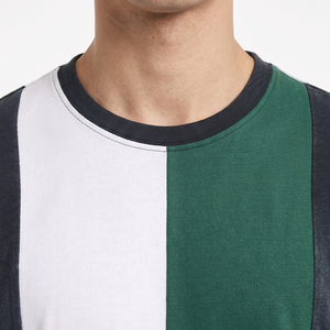 เสื้อยืดแขนคู่ลายทาง OEM ผู้ชาย ผ้าฝ้าย 100% เสื้อยืดแขนคู่สำหรับฤดูร้อน เสื้อยืดแขนคู่แบบย้อมสีเอซิดสั่งทำพิเศษสำหรับผู้ชาย - Product Image 4