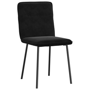 Juego de 6 Sillas de Comedor de Terciopelo Negro, Madera Contrachapada y Metal Estándar - Product Image 3