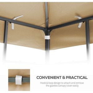 10x10 Ft Outdoor Patio Double Tiered Gazebo <b>Tent</b> Roof Top Cover Only Replacement <b>Canopy</b> for Pergola Gazebo (Frame Not Included) - Product Image 5