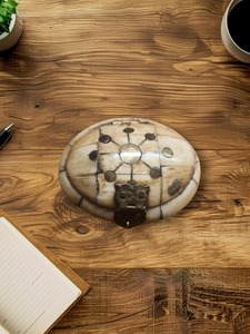Handcrafted Eco-Friendly Round Decorative Bone <b>Box</b> Vintage Style Jewelry Trinket or <b>Keepsake</b> Storage Case for Home Decor - Product Image 6
