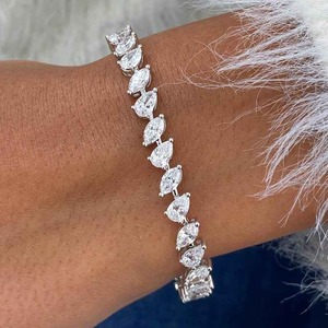 Pulsera de Plata de Ley 925 con Eslabones Cubanos, Totalmente Cubierta de Diamantes, Estilo Hip Hop, Pulsera de Diamantes Moissanite - Product Image 1