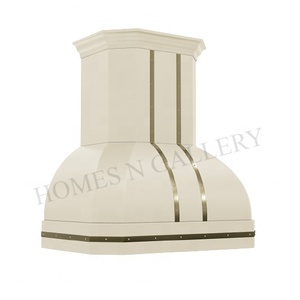 Hotte de cuisine murale de luxe personnalisée en argent, style ferme traditionnel - Product Image 6
