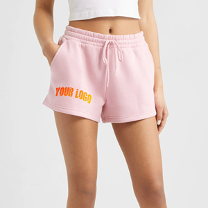 Custom Women's High <b>Waisted</b> Sweat Shorts Soft Pink Cotton Fleece Gym Shorts with Pockets Casual Summer Lounge Shorts - Product Image 4