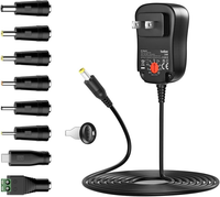 24W Evrensel 3V-12V AC DC Adaptör, 8 Uçlu Çoklu Voltaj Güç Kaynağı, LED Şerit Işık, CCTV Kamera, Bluetooth Hoparlör için