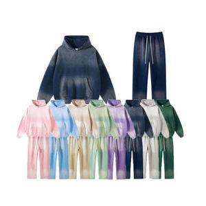 Ensemble de survêtement décontracté léger personnalisé pour l'hiver |   Survêtement pour homme en coton 100% respirant et coupe-vent avec broderie vieillie - Product Image 4