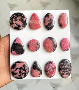 Wholesale Natural Pink Rhodonite Cabochon Loose Gemstone Oval Pear Round <b>Cushion</b> Shape for Silver Jewelry Making - Product Image 1