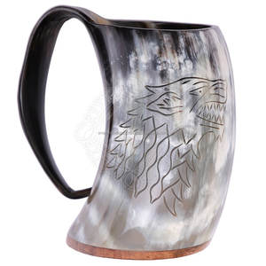 Fabriqué à la main personnalisé Viking sculpture en céramique corne à boire tasse hautement polie corne naturelle inde pour les cadeaux d'affaires-vin bière - Product Image 3