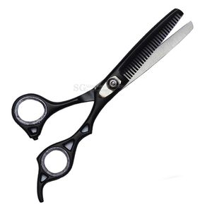 Kit professionnel de ciseaux de barbier/brosse à barbe/moustache en acier inoxydable pour droitiers, dans un mini étui à moustache avec logo client - Product Image 2