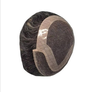 วิกผมผู้ชายแบบติดลูกไม้ ผมแท้ อินเดียนเรมี่ แฮร์ ทัซ แฮร์ บังกลาเทศ ดีฟเวฟ ซิงเกิลเวฟท์ สีเทา 50% - Product Image 6