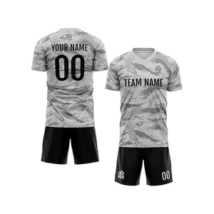 Custom <b>Soccer</b> Uniform Set Sublimated Jersey Shorts Team Kit 100% Polyester Moisture Wicking Adult V-neck Geometric Pattern - Product Image 6