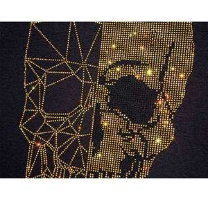 T-shirt personnalisé pour homme en strass, 100 % coton, écologique, à manches courtes, avec cristaux scintillants, respirant, couleur unie, tendance - Product Image 2