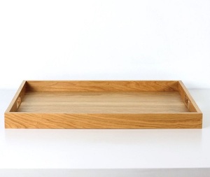 Plateau de service en bois d'acacia avec poignées, idéal pour servir des boissons, du thé, des desserts, des dîners, des petits-déjeuners, etc. - Product Image 1